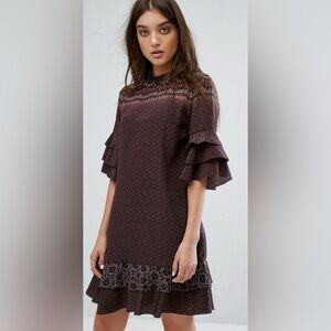 All Saints 100% Silk Rayen Anokhi Dress Size S